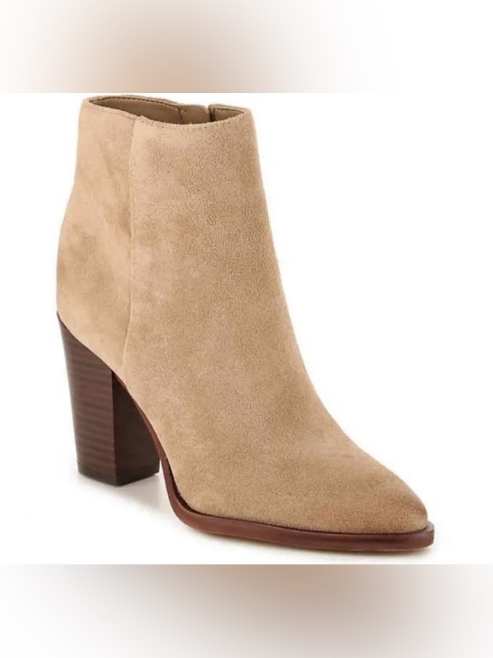 Sam Edelman Taupe Suede Pointed Toe Ankle Booties